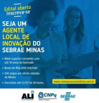 Oportunidade: inscri&ccedil;&otilde;es abertas para agente Local de Inova&ccedil;&atilde;o do Sebrae Minas